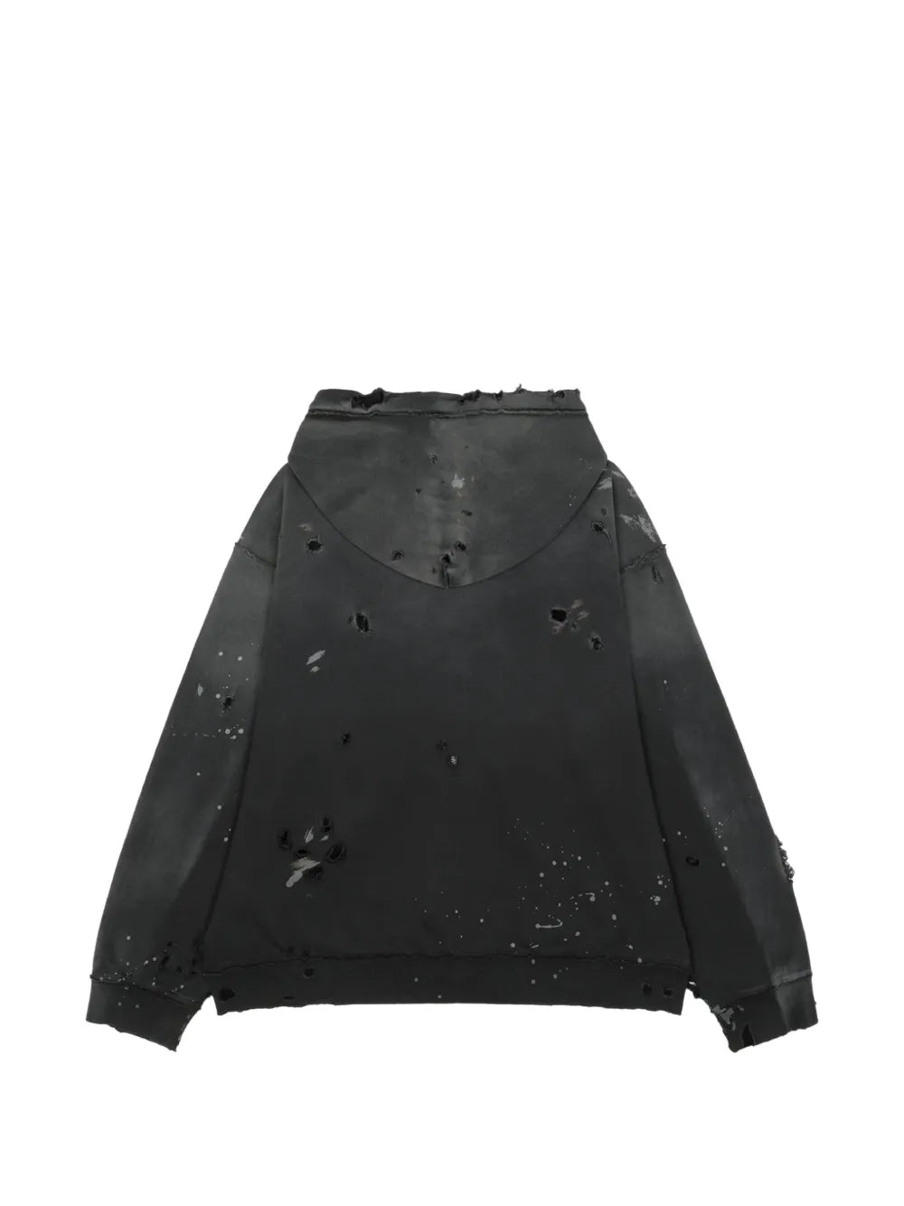 distressed paint-splatter hoodie