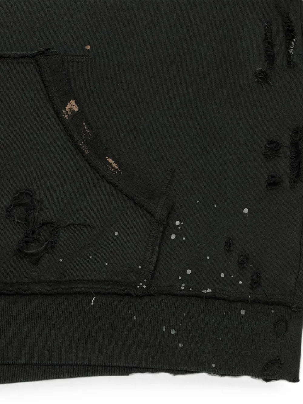 distressed paint-splatter hoodie