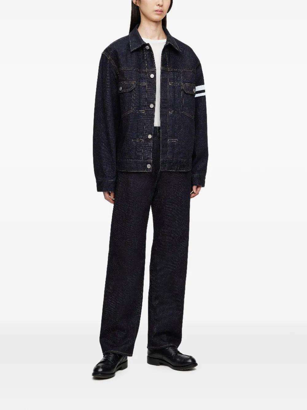 signature stripe-detail five-pocket jeans