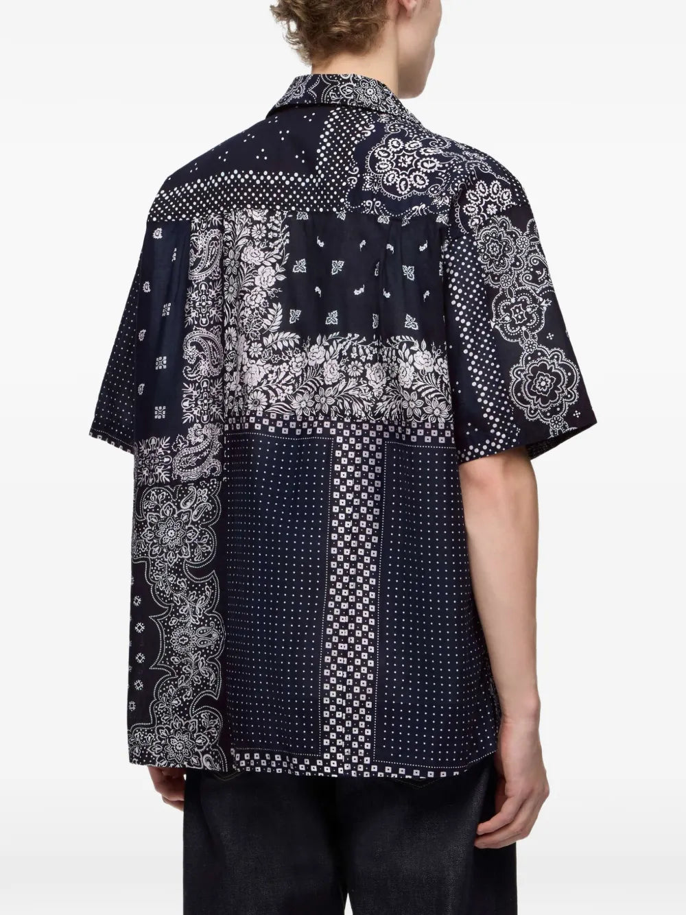 paisley -print patchwork shirt