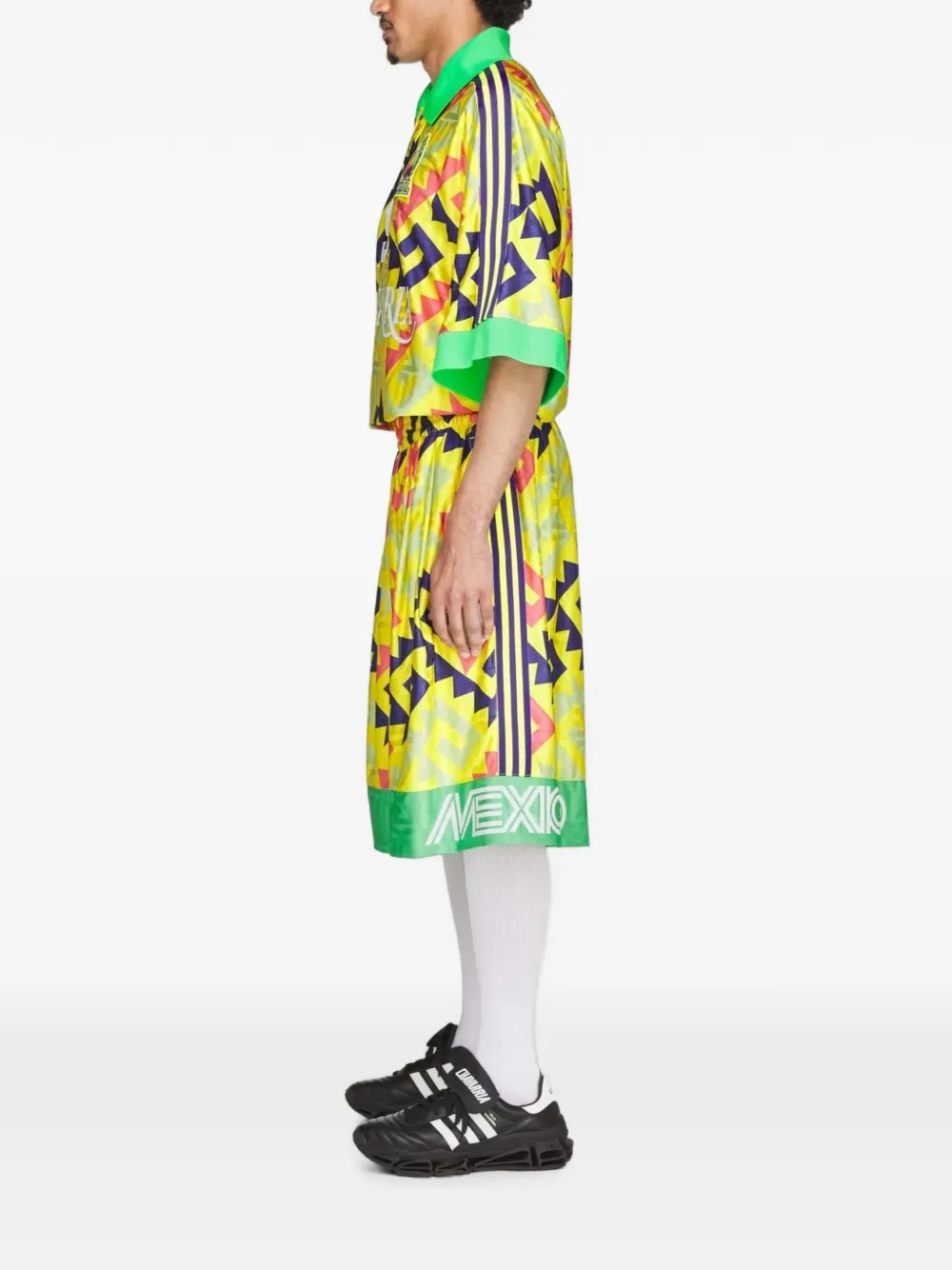 x Willy Chavarria AOP goalkeeper geometric-print side-stripe shorts