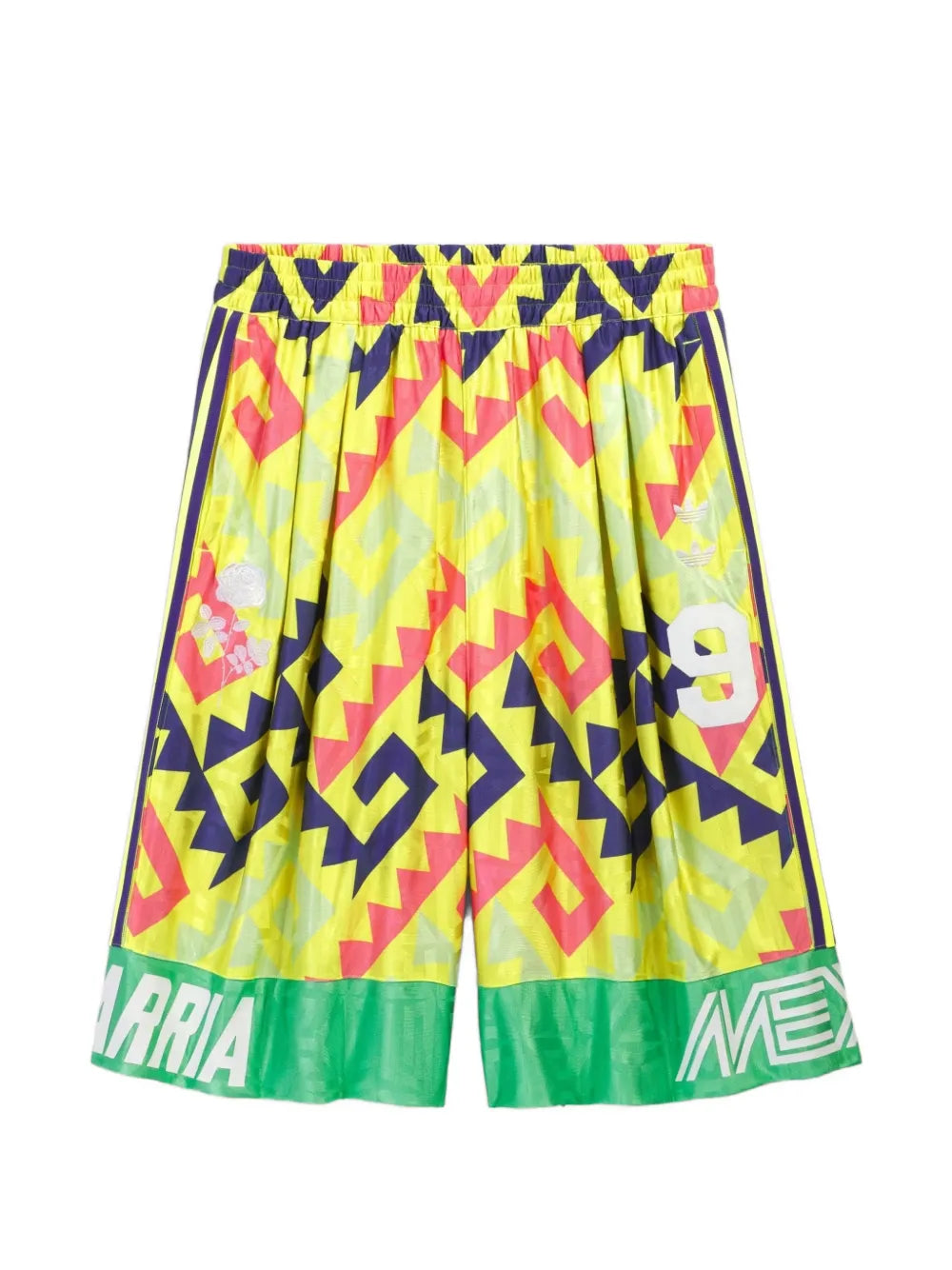 x Willy Chavarria AOP goalkeeper geometric-print side-stripe shorts