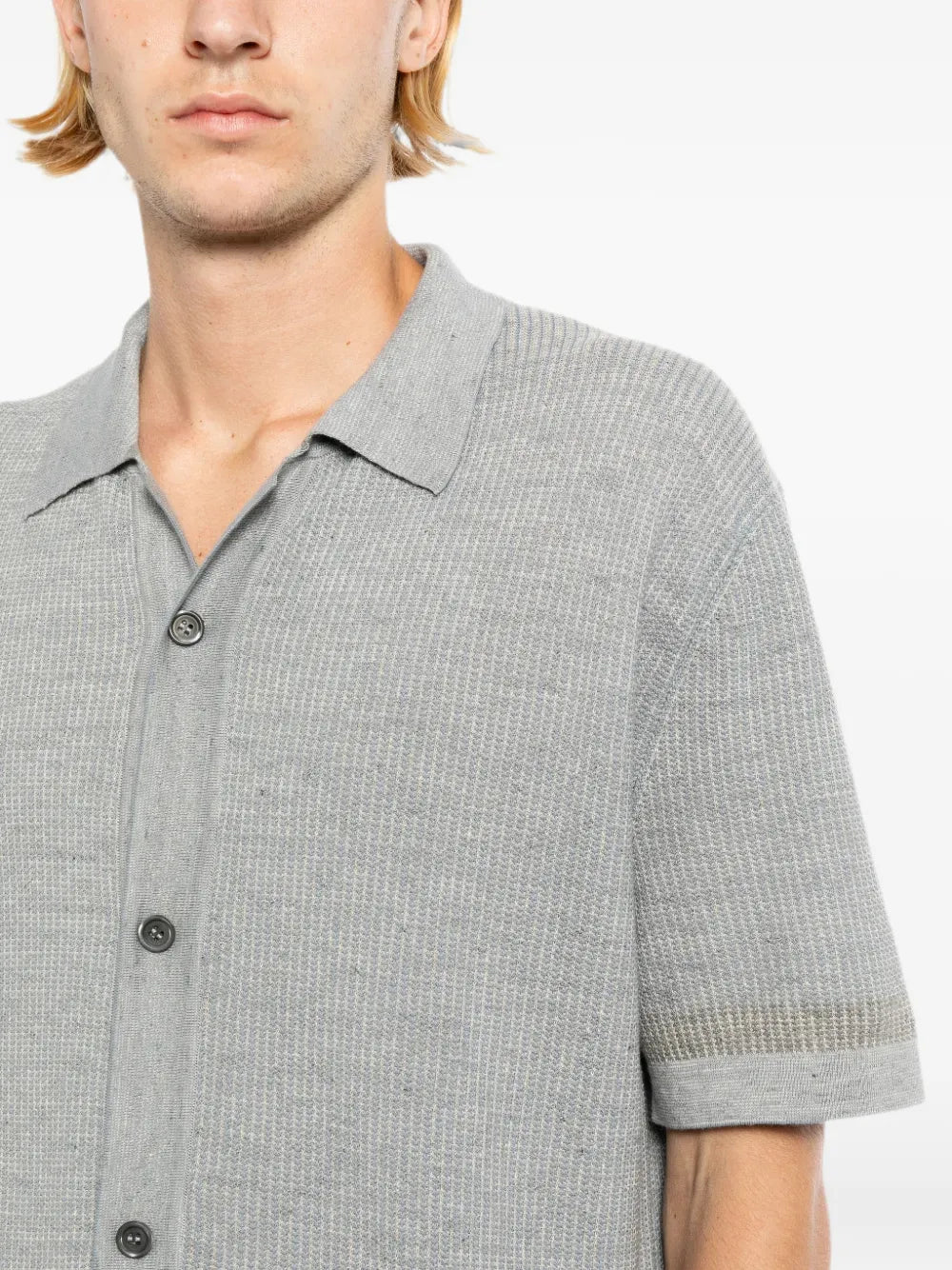 waffle-knit short-sleeve shirt