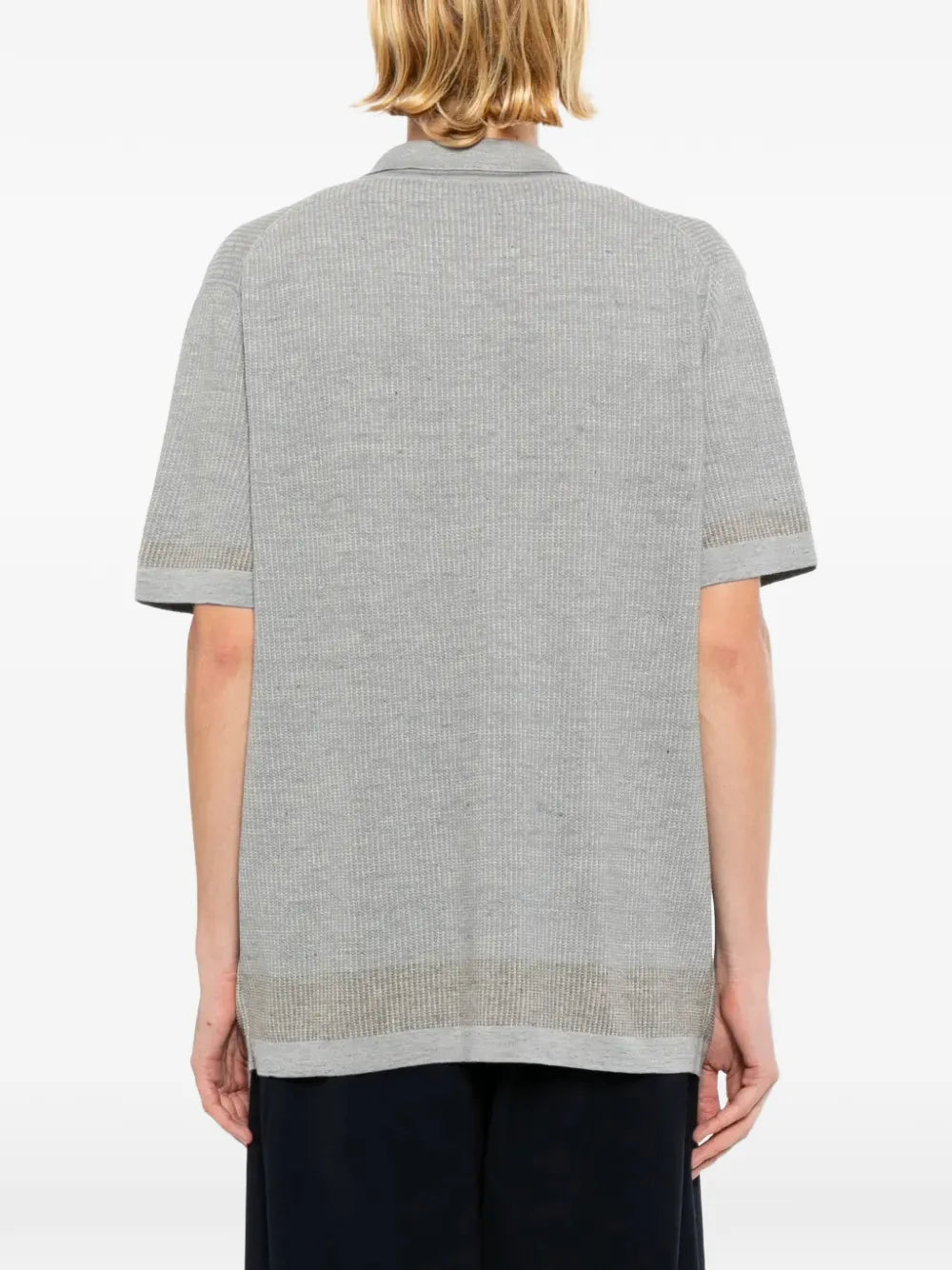 waffle-knit short-sleeve shirt