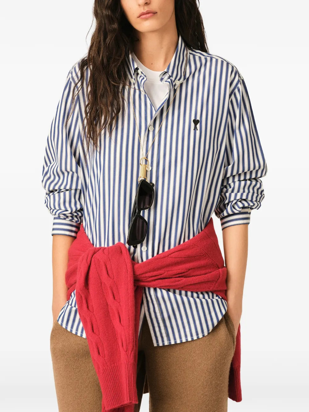 Striped cotton shirt with Ami de Coeur