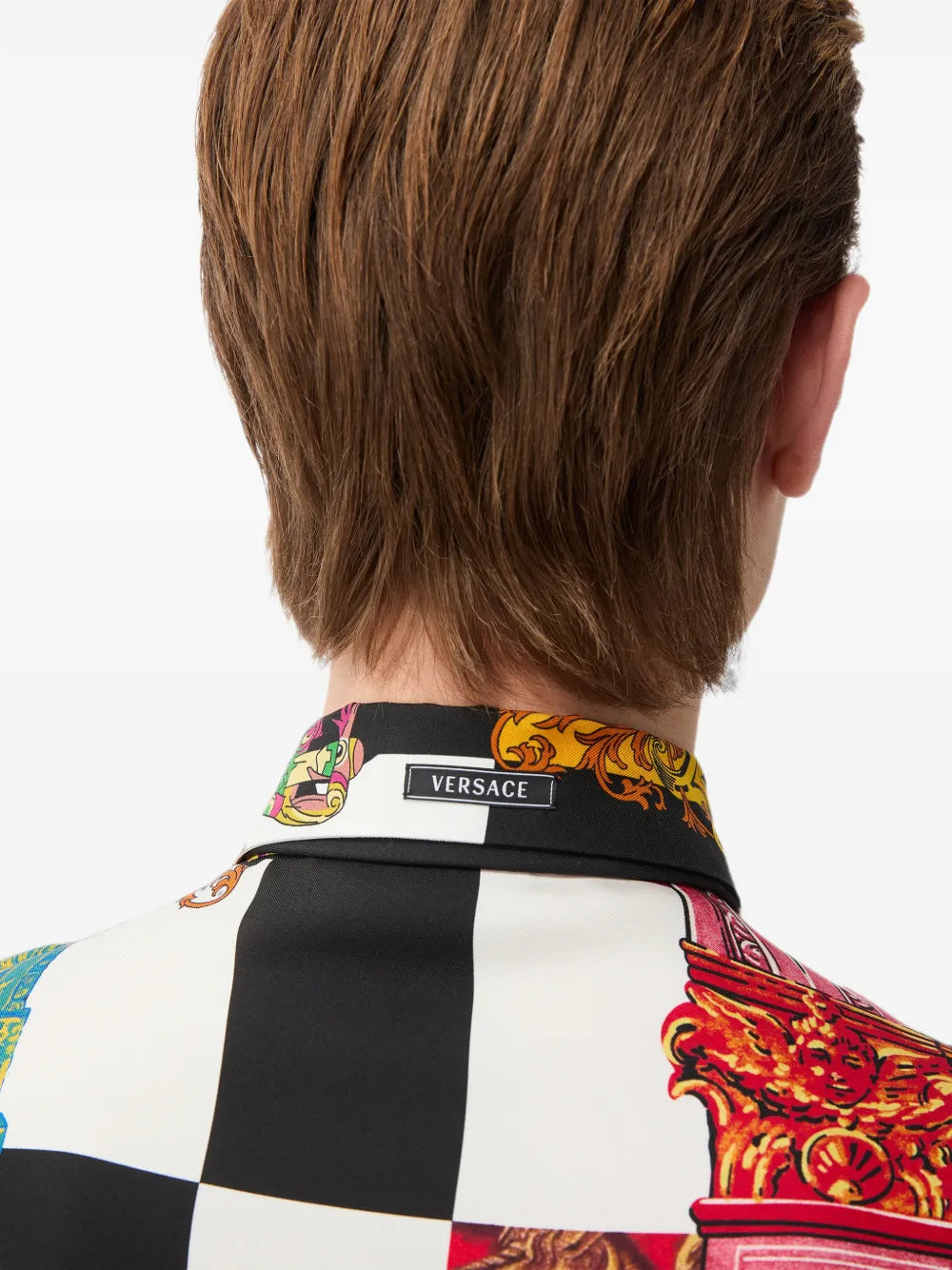 printed silk twill regular shirt