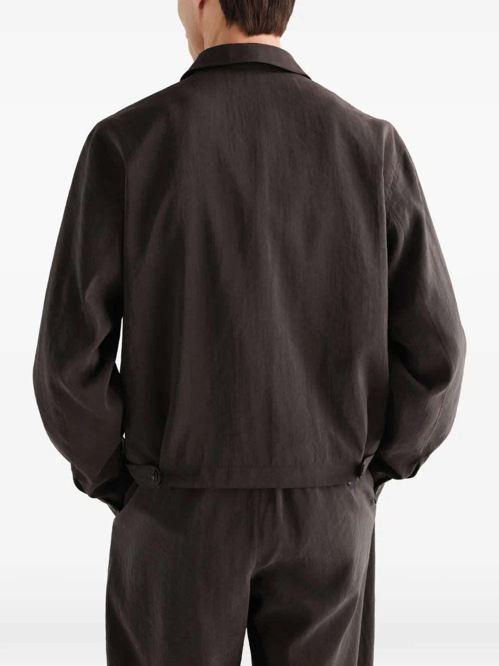 light zipped blouson in dry silk 