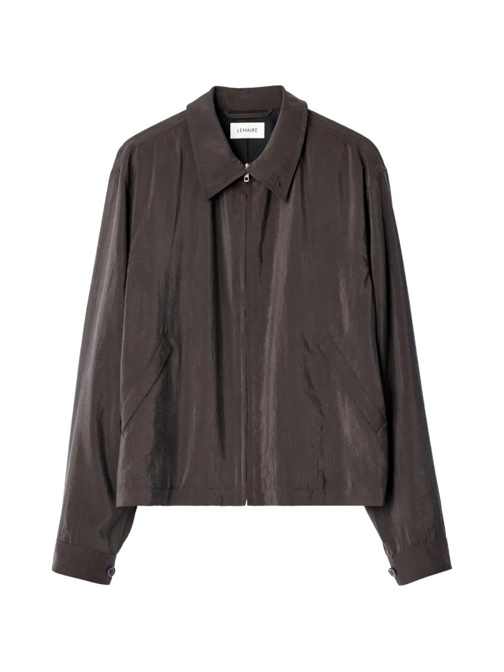 light zipped blouson in dry silk 