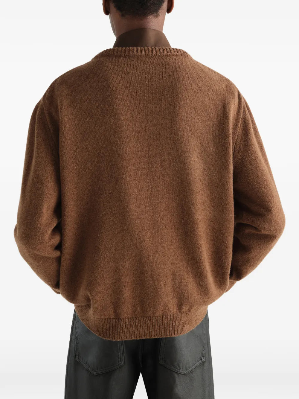 crew-neck sweater in alpaca wool blend