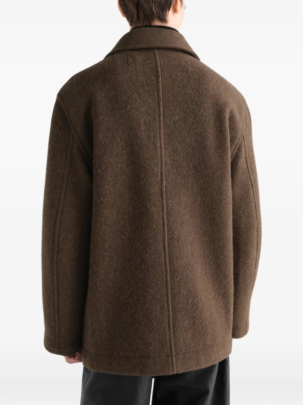 double-breasted felted coat
