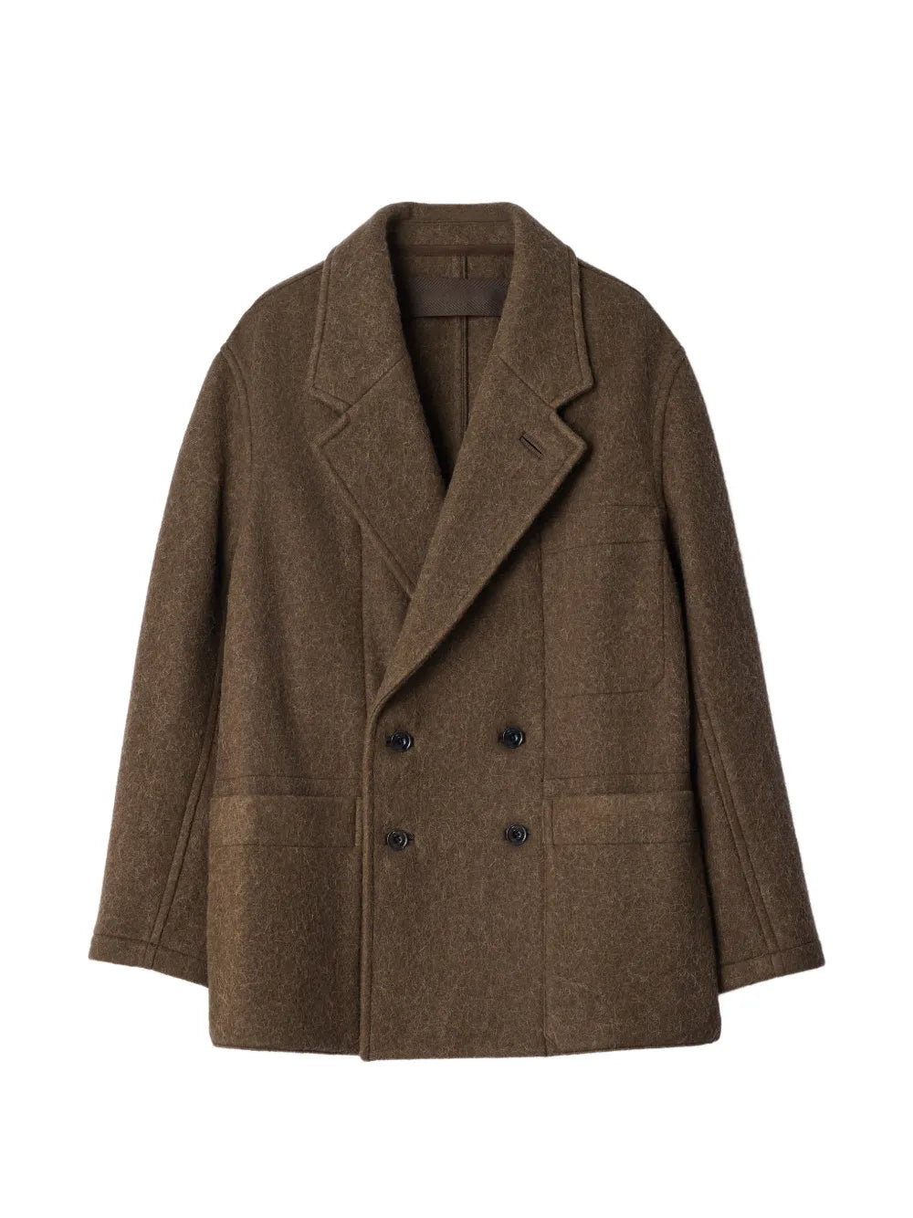 double-breasted felted coat