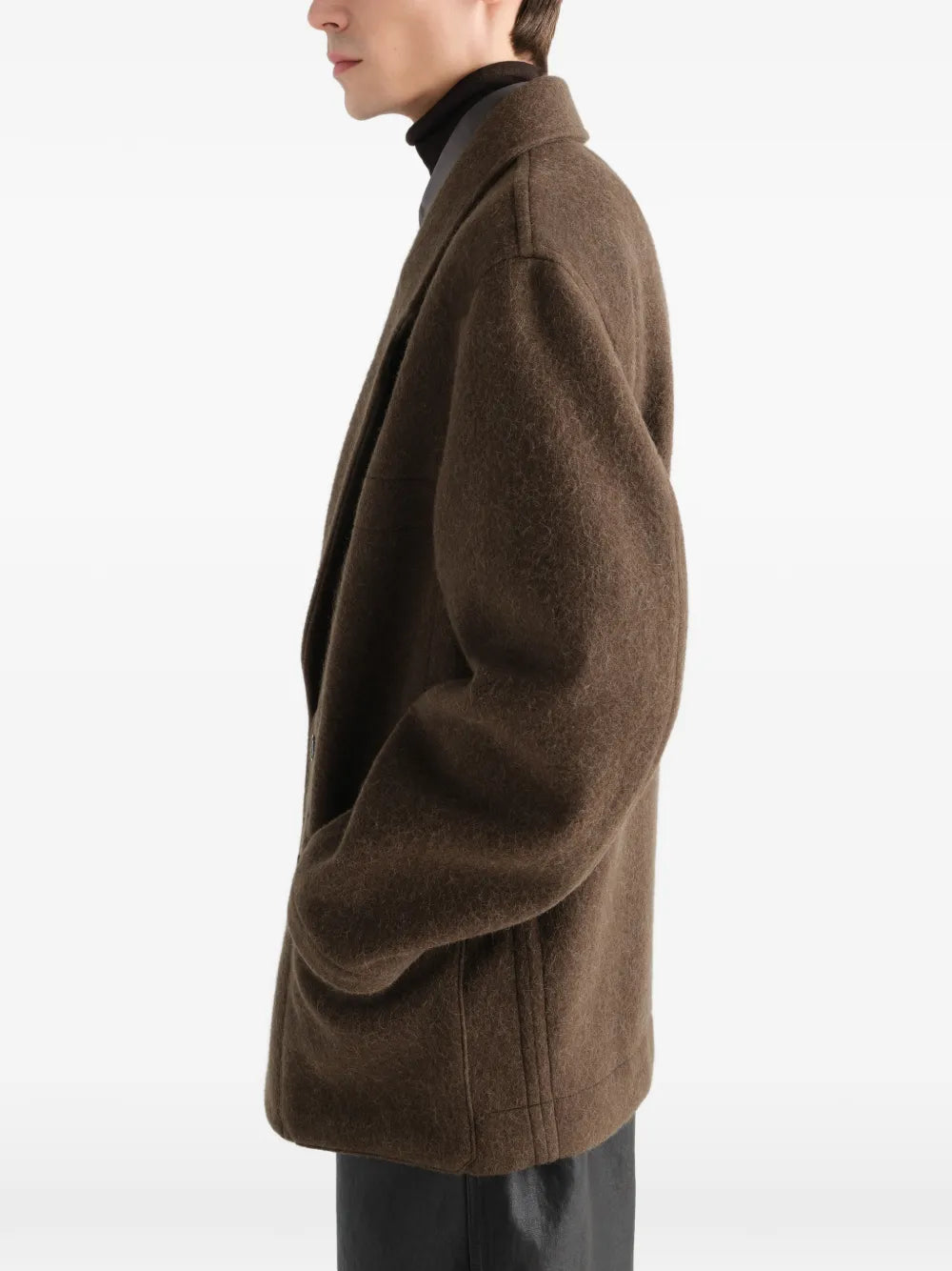 double-breasted felted coat