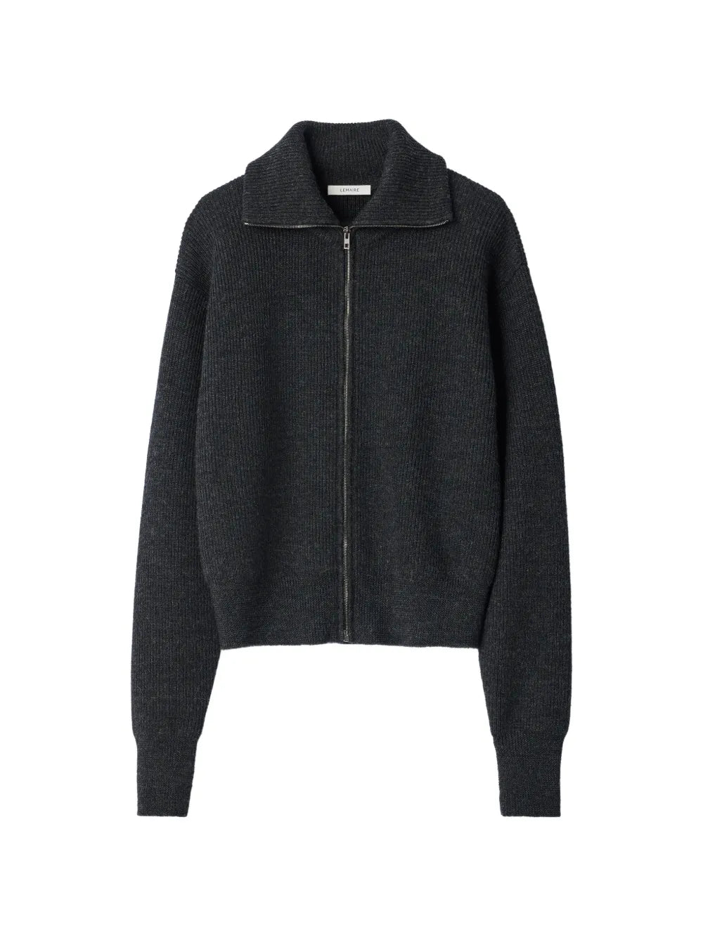 zipped cardigan in virgin wool