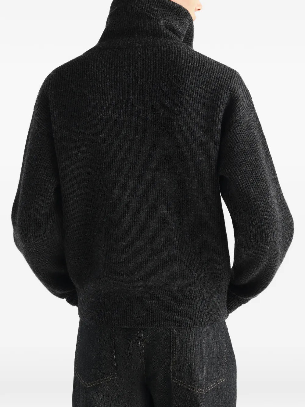 zipped cardigan in virgin wool