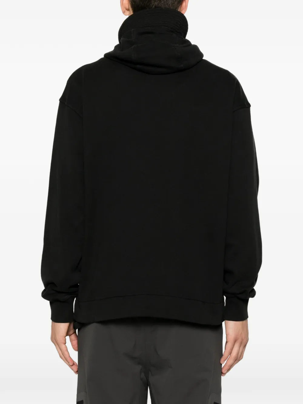 diagonal raised fleece mixed boxy hoodie