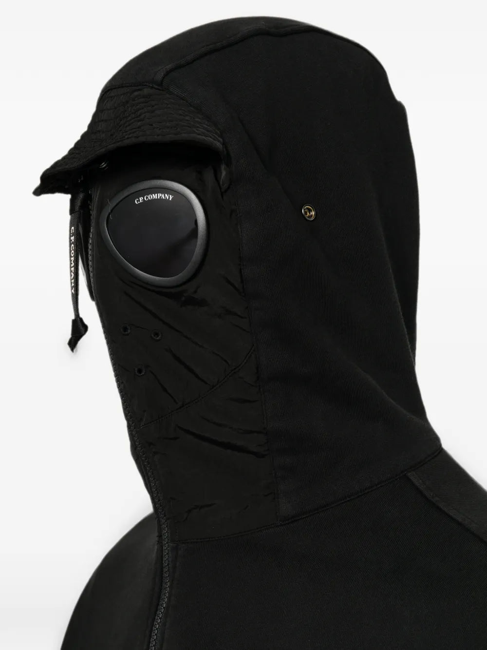 diagonal raised fleece mixed boxy hoodie
