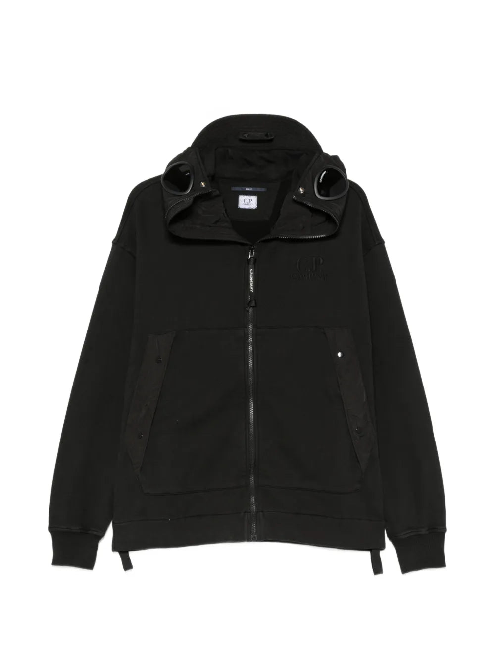 diagonal raised fleece mixed boxy hoodie