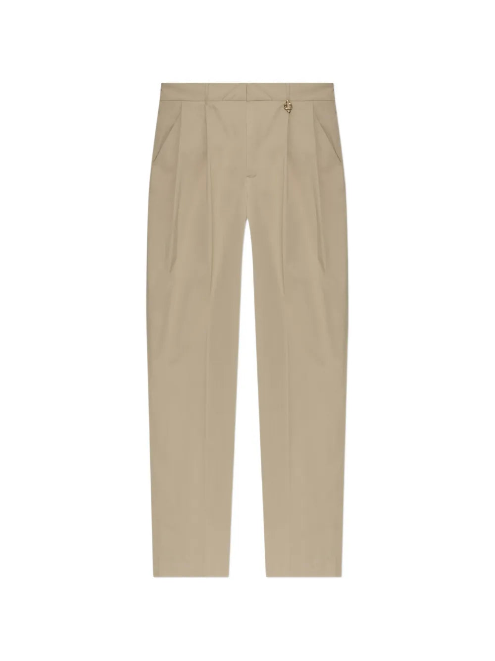 pleated logo-plaque wide-leg trousers