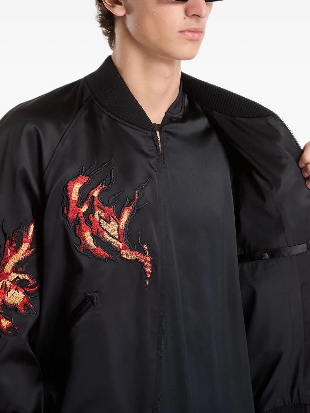 embroidered zip-up jacket