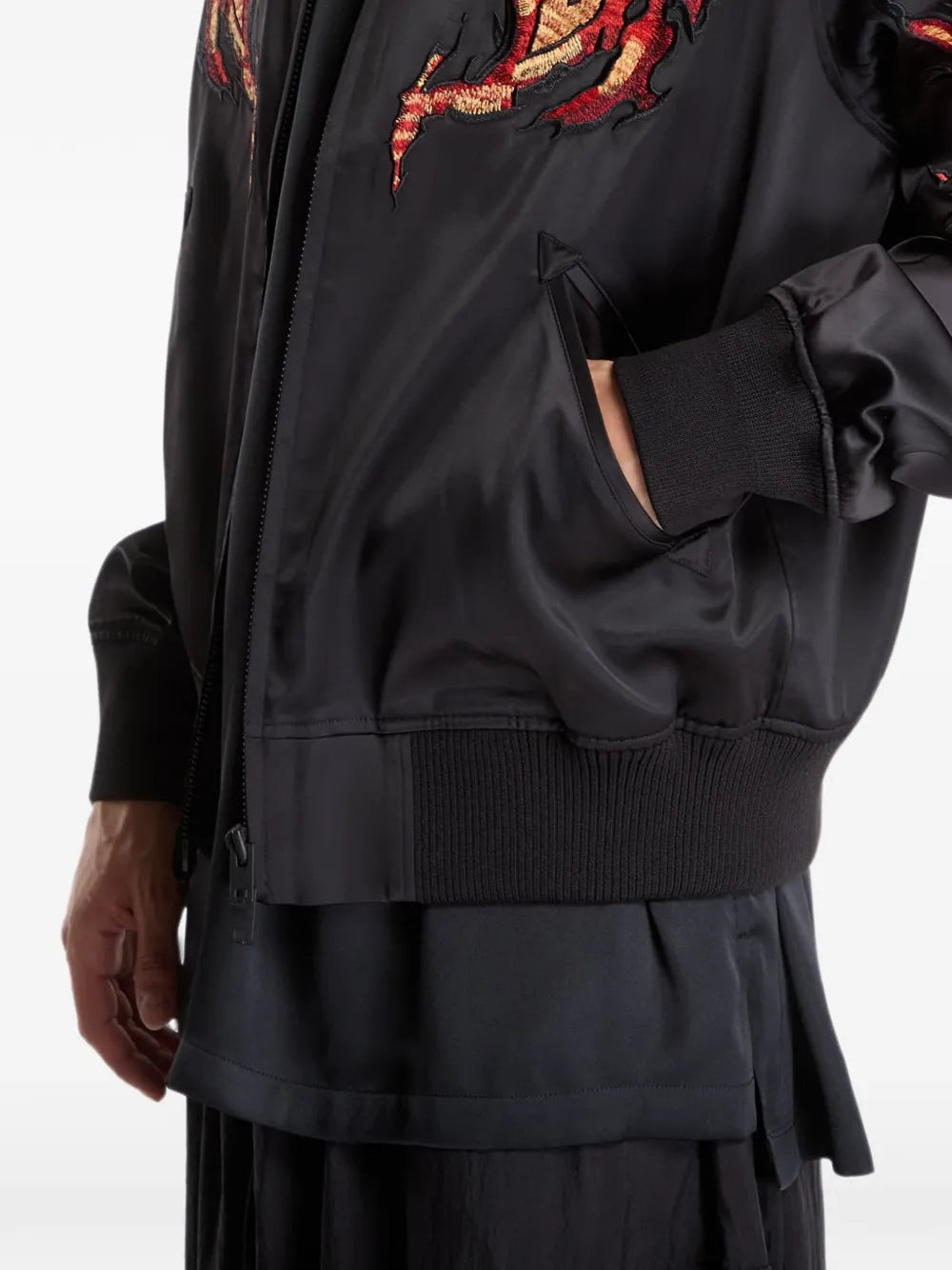 embroidered zip-up jacket