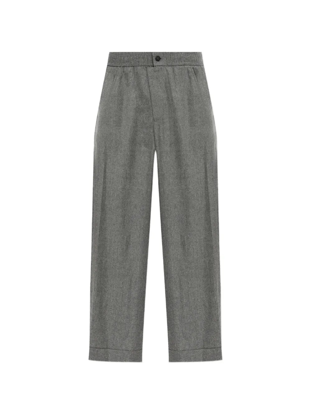 elasticated-waistband turn-up trousers