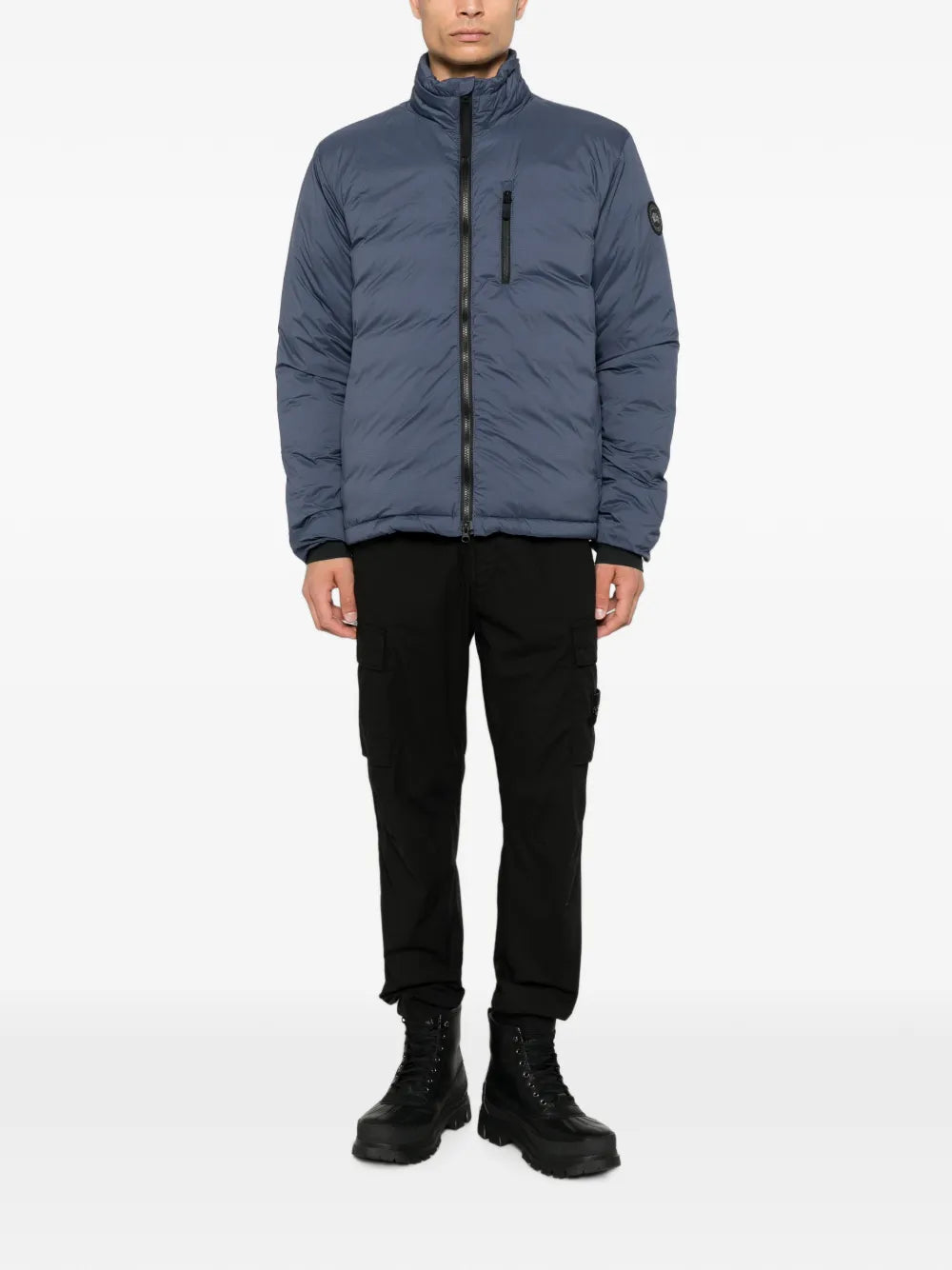 Lodge quilted logo-patch jacket