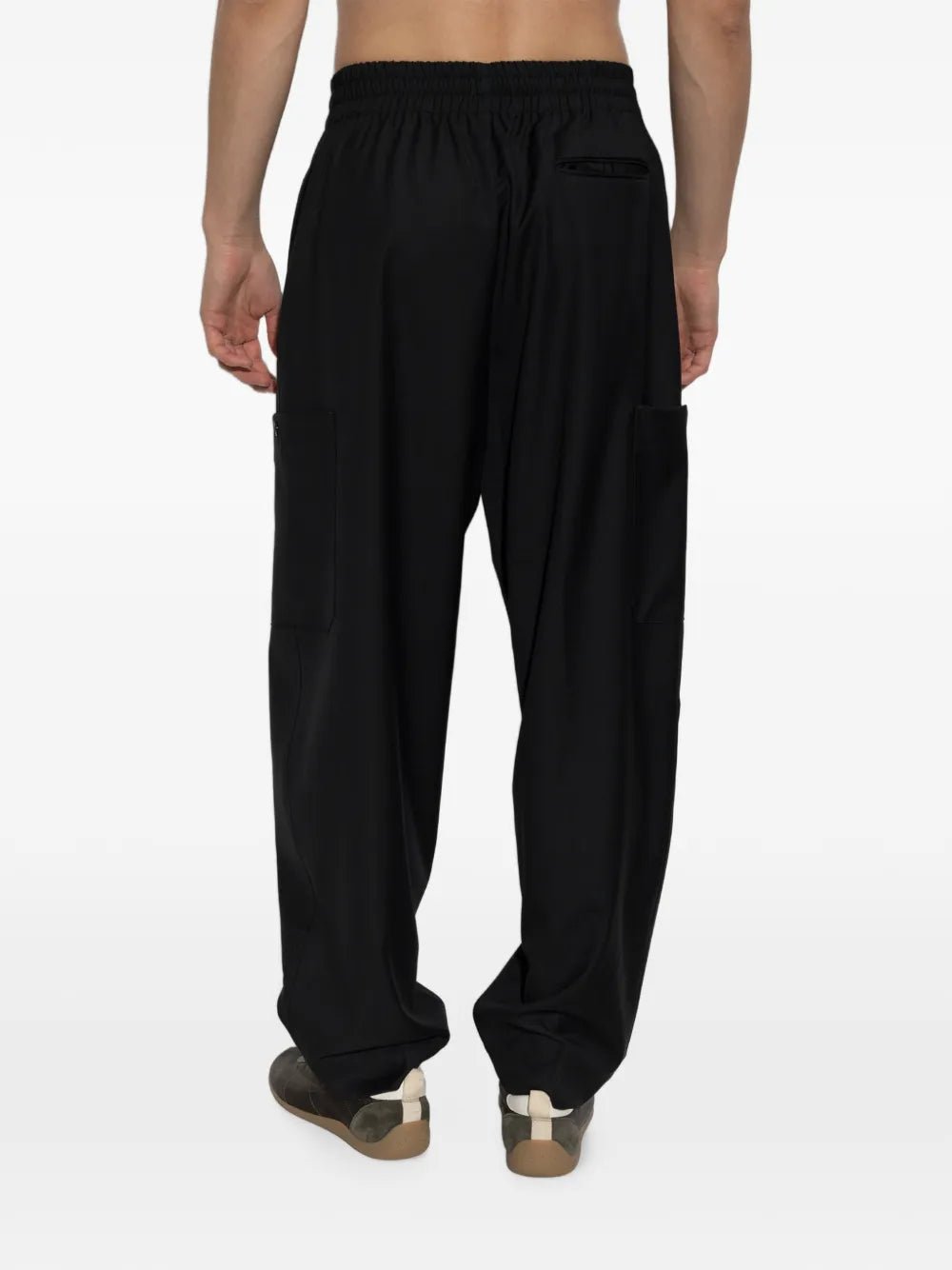 virgin wool straight-leg trousers