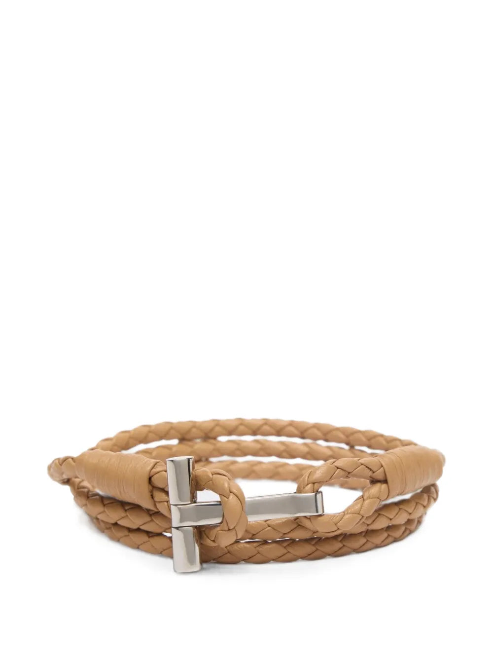 braided leather T bracelet 