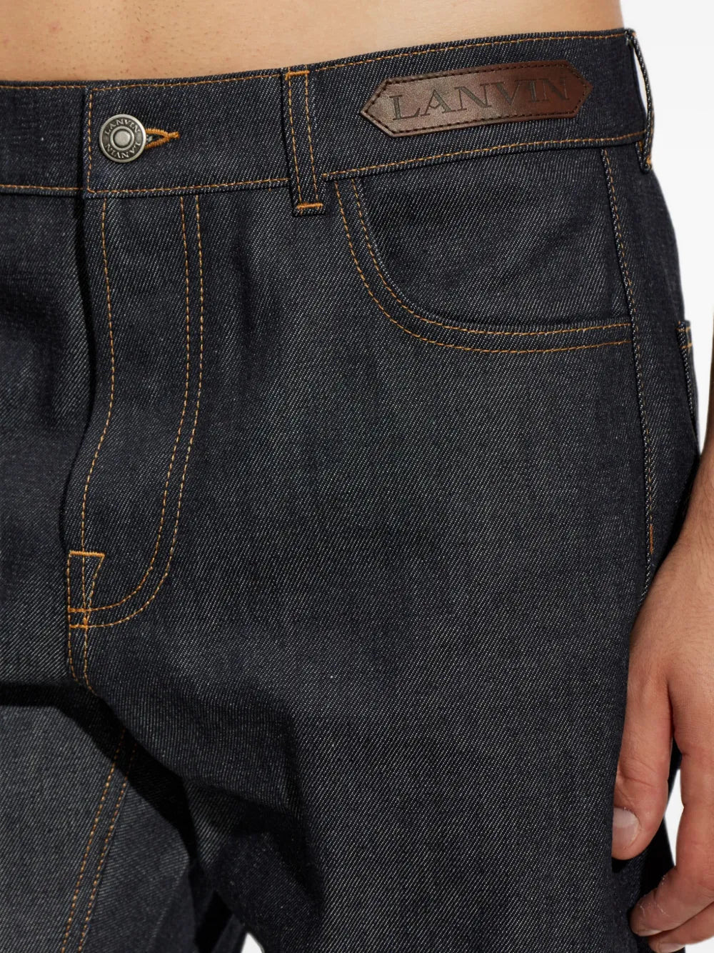 straight-leg denim pants