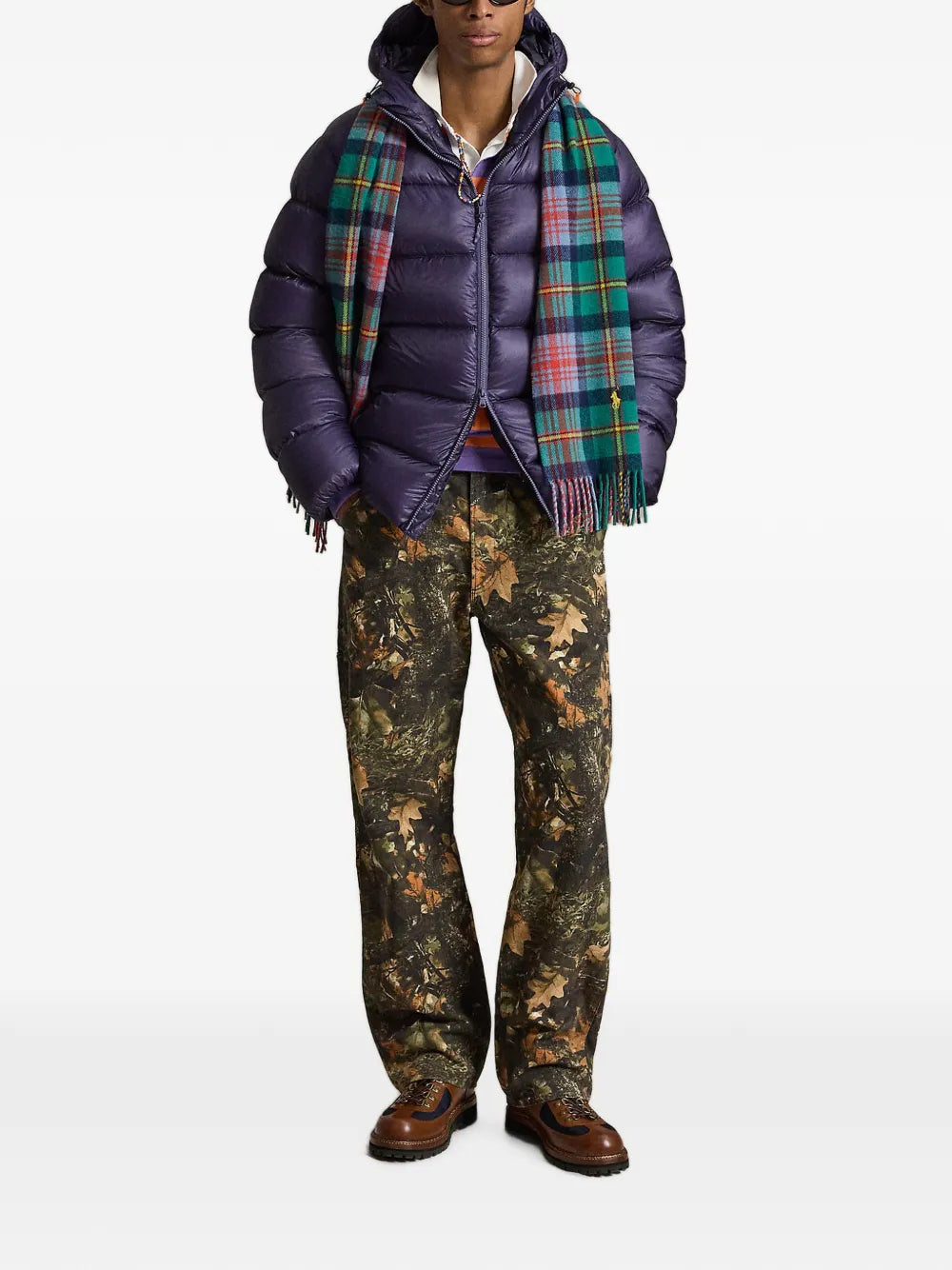Polo Dungaree Fit forest-print trousers