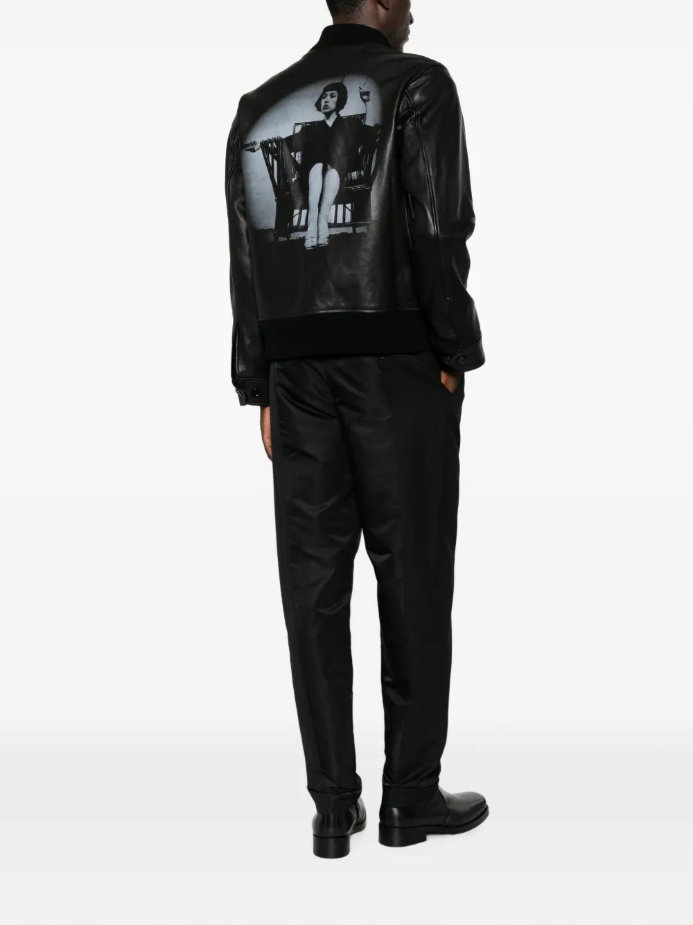 X Cindy Sherman graphic-print leather jacket