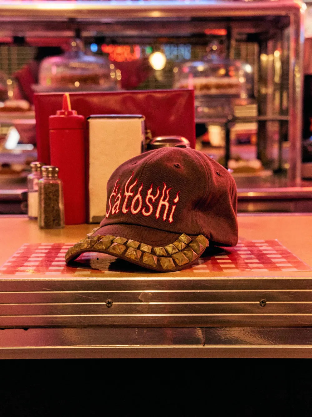 logo-embroidered studded baseball cap