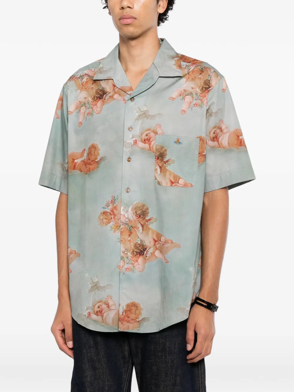 Primavera Cherubs-print shirt