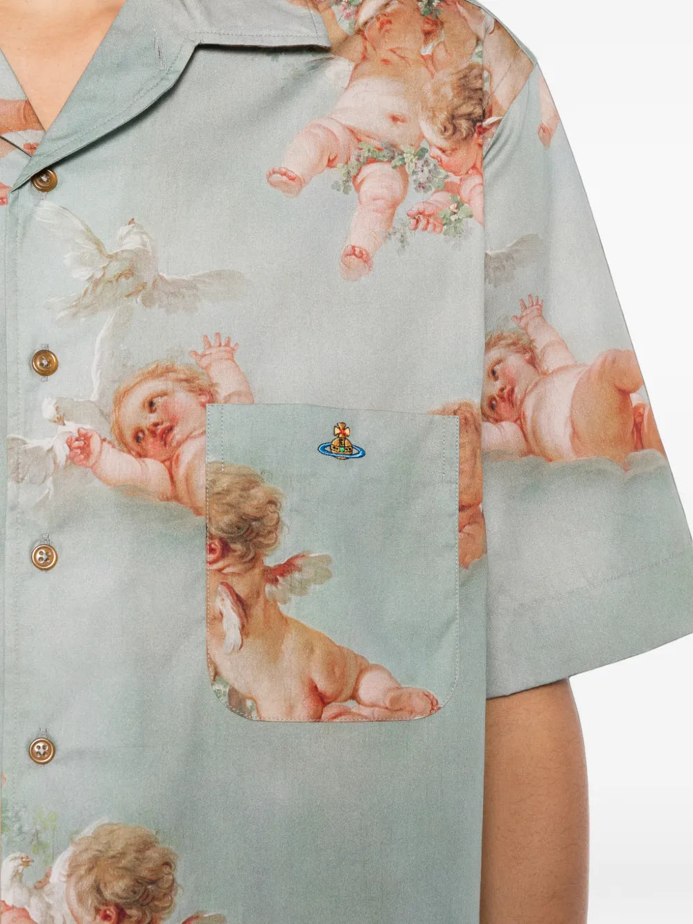 Primavera Cherubs-print shirt