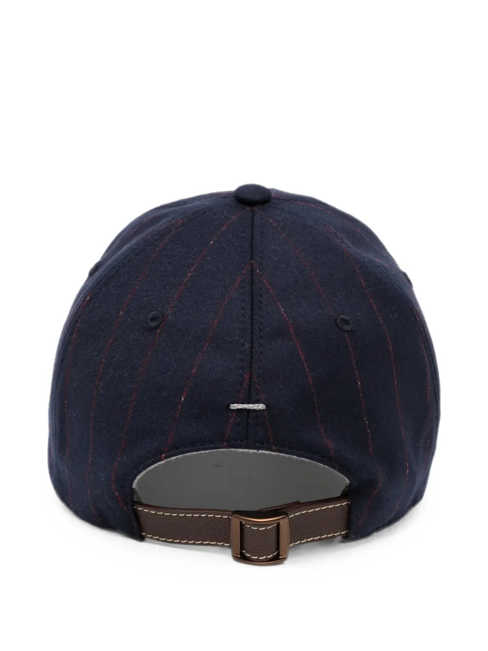 pinstripe-pattern baseball cap