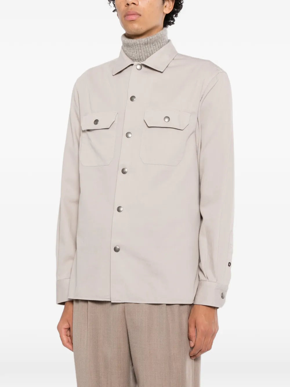 garment-dyed overshirt 