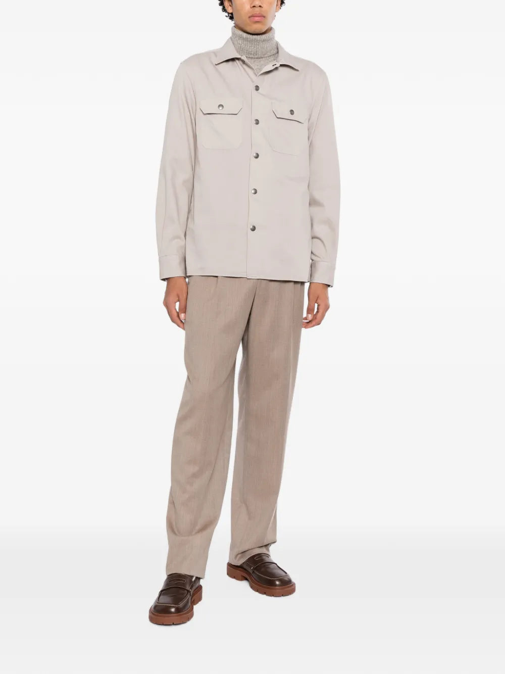 garment-dyed overshirt 