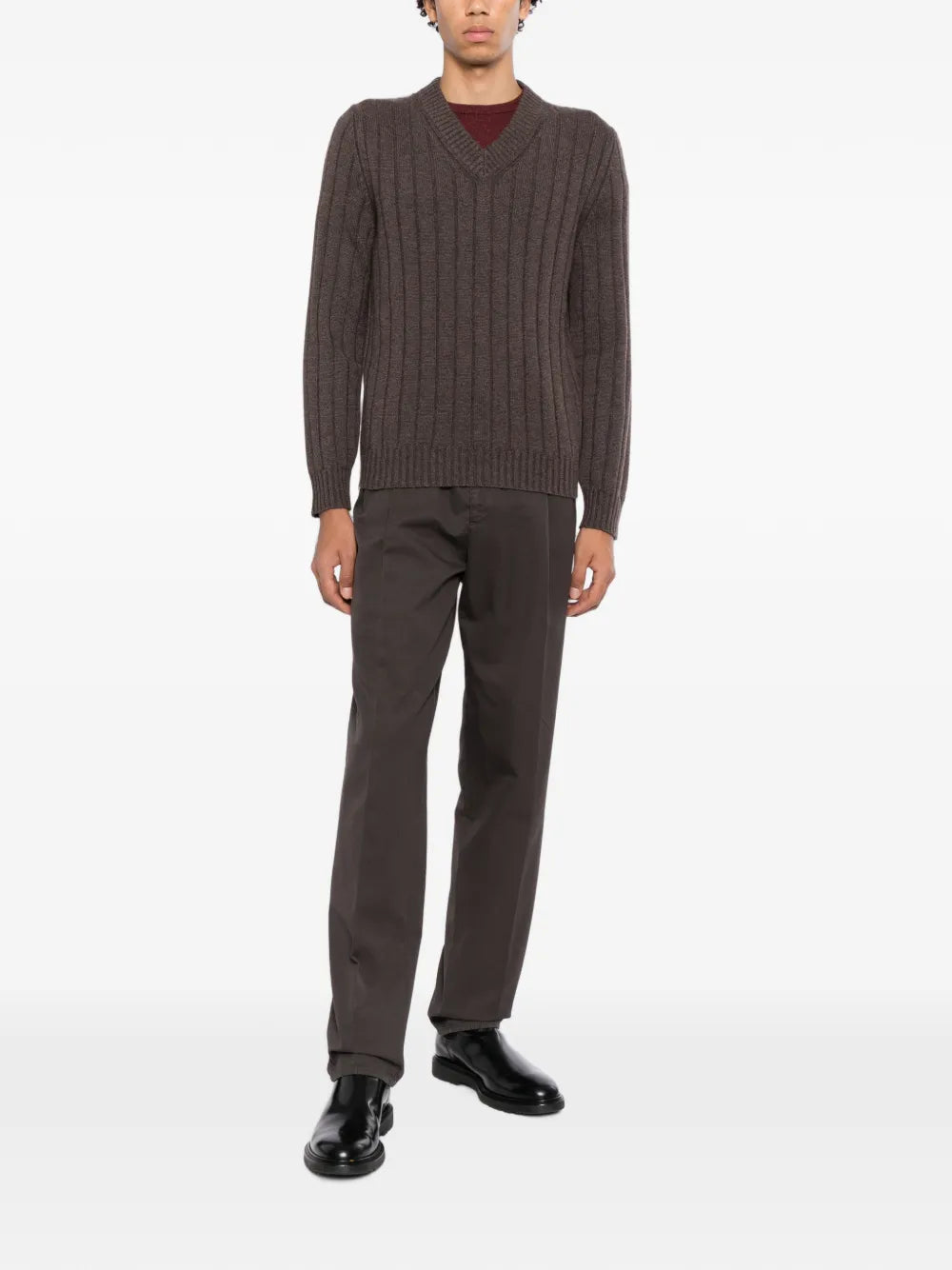 ribbed-knit jumper