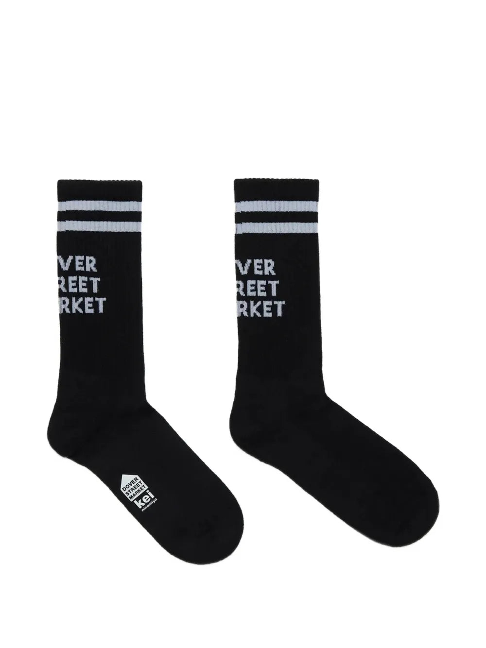 logo-intarsia striped-trim socks