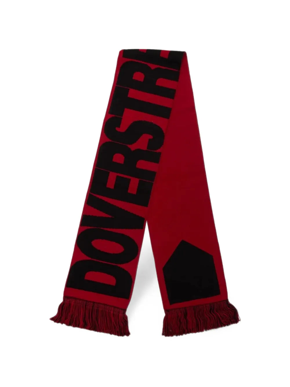 logo-intarsia fringed scarf