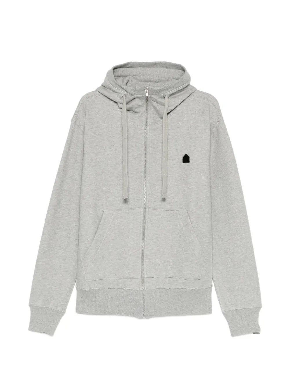 marl-effect drawstring hoodie