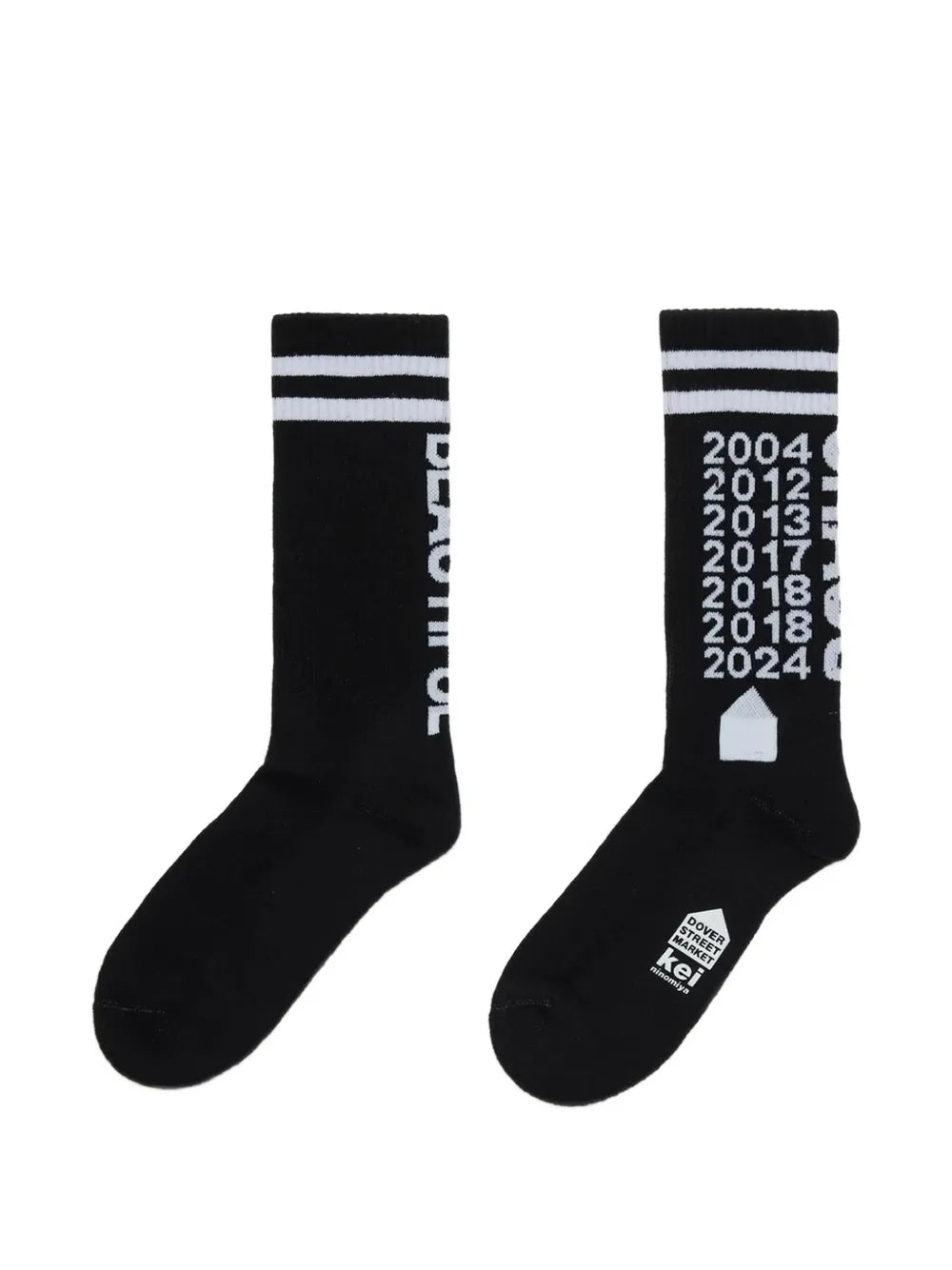 logo-embroidered striped-trim socks
