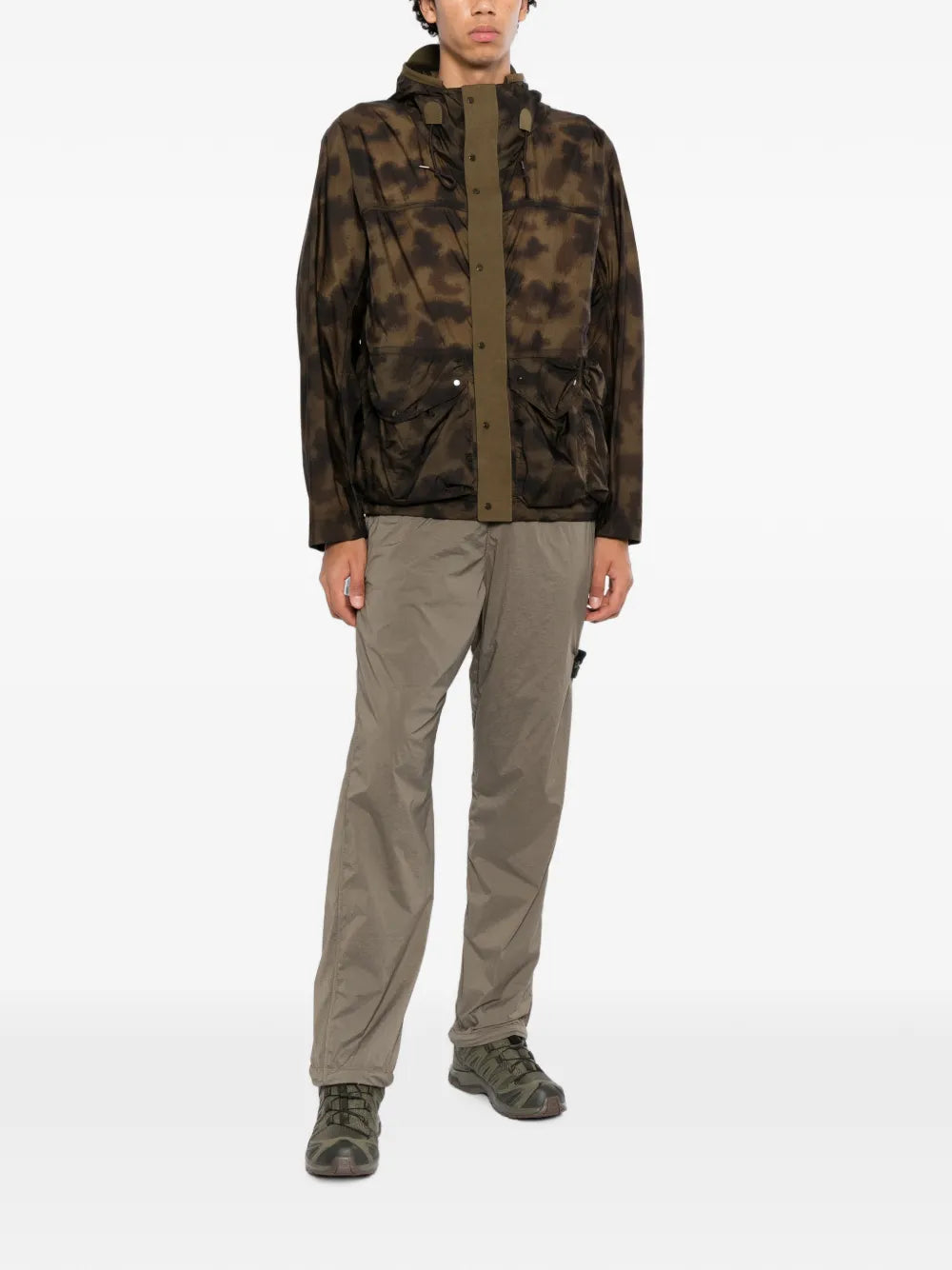 camouflage-print hooded jacket