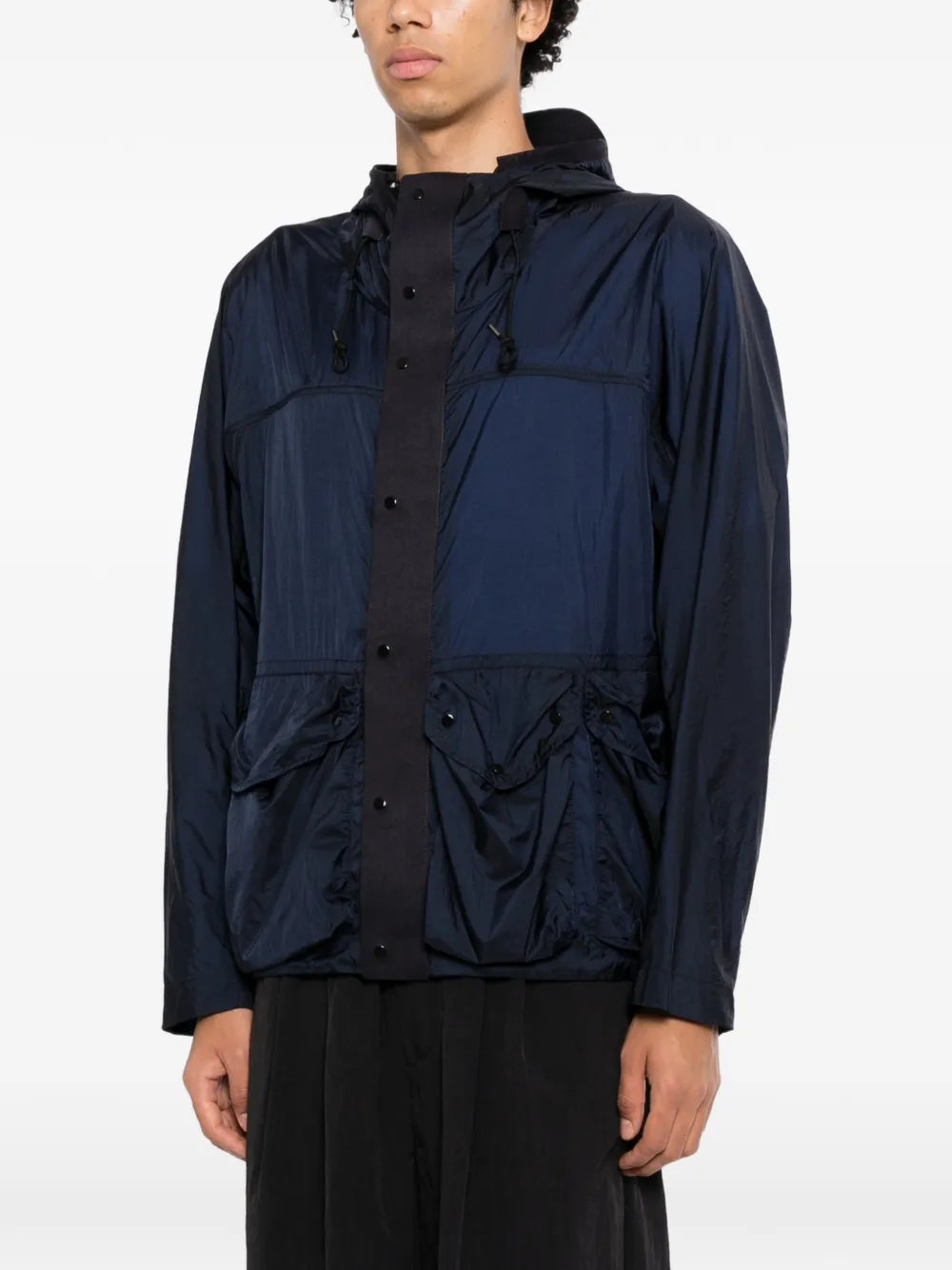 hooded press-stud jacket