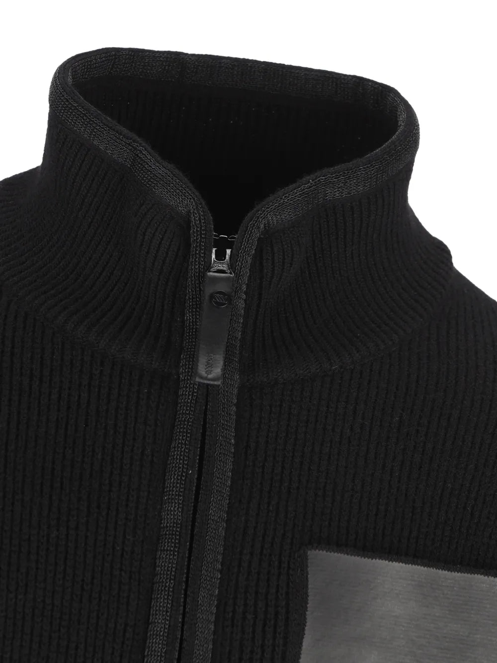 logo-patch ribbed-knit cardigan