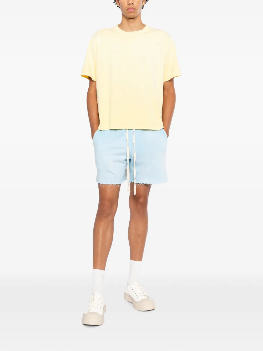 drawstring frayed shorts