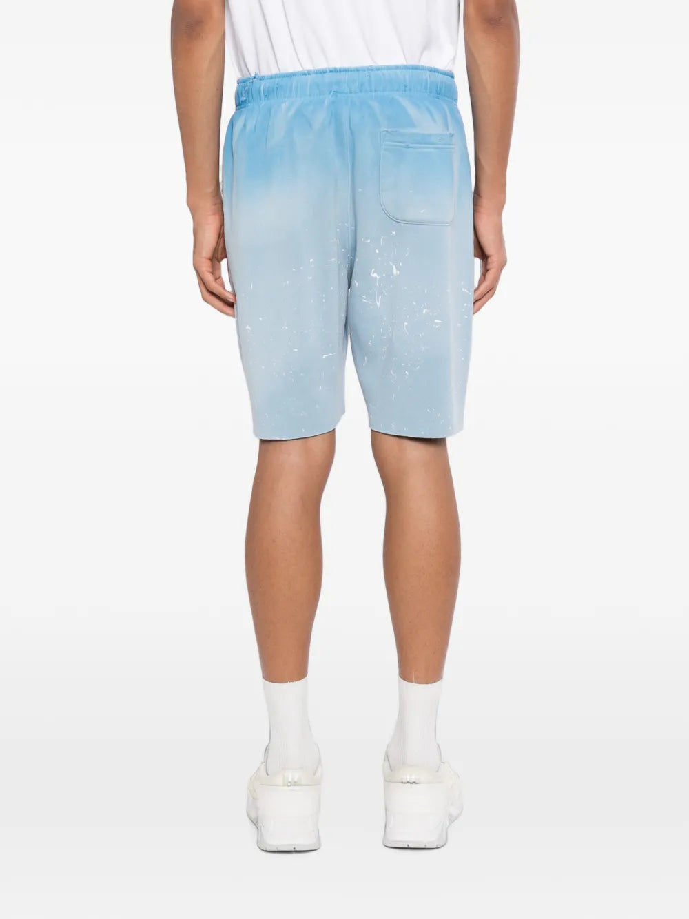 ombré paint-splatter shorts