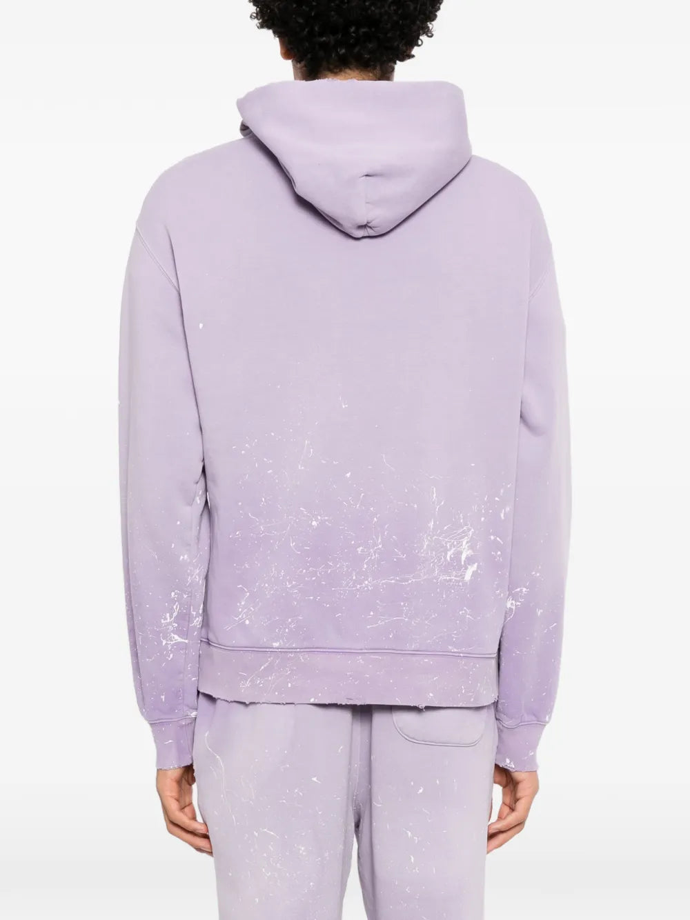 paint-splatter distressed hoodie