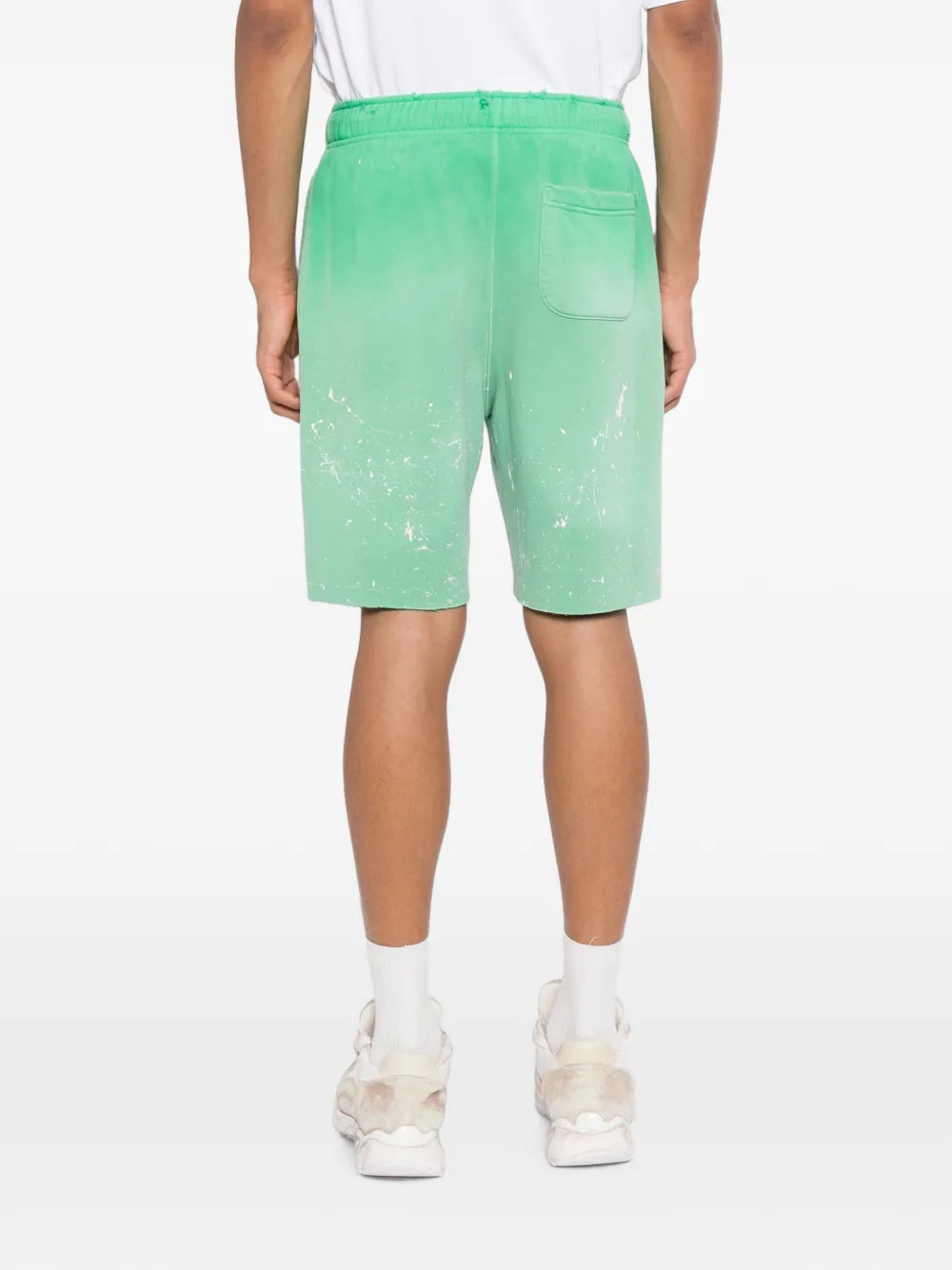 paint-splatter distressed shorts