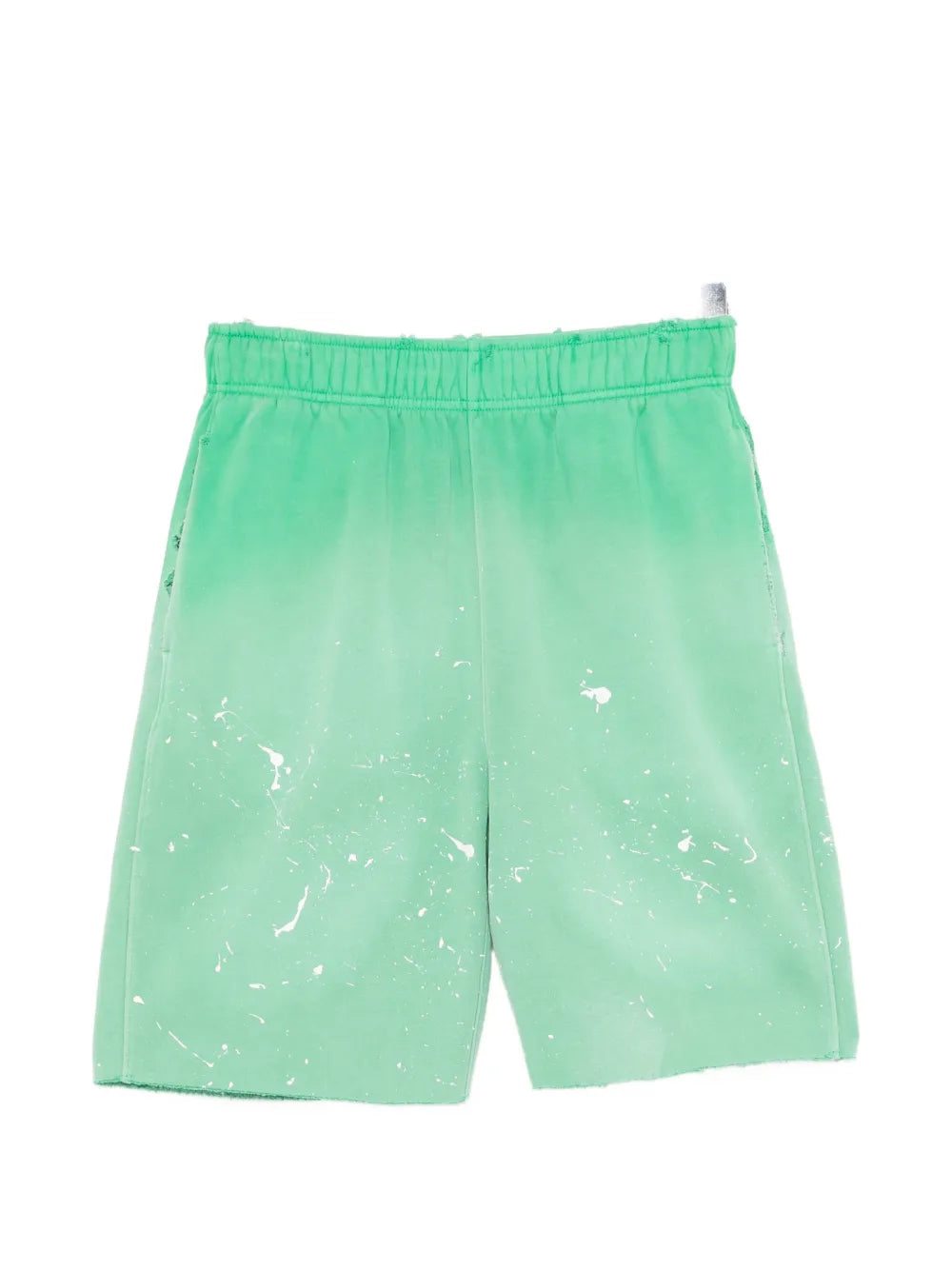 paint-splatter distressed shorts